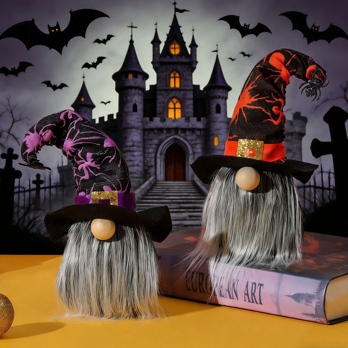 Halloween Decorative Doll Spider Bat Party Decoration Faceless Dwarf Figurine Ornament