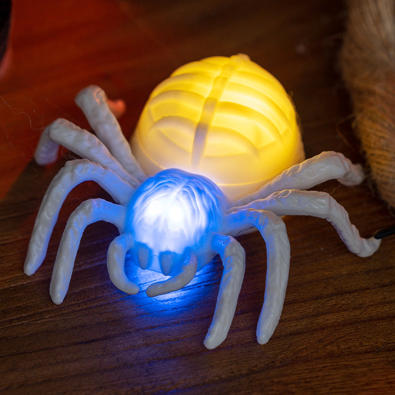 Halloween Decorative Glowing Eye Spider Lamp Party Decoration LED Dual-Color Night Light Candle Light