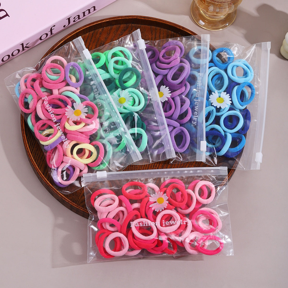 3cm children's hair loop colorful towel loop 50 daisy bags rubber bands durable braids