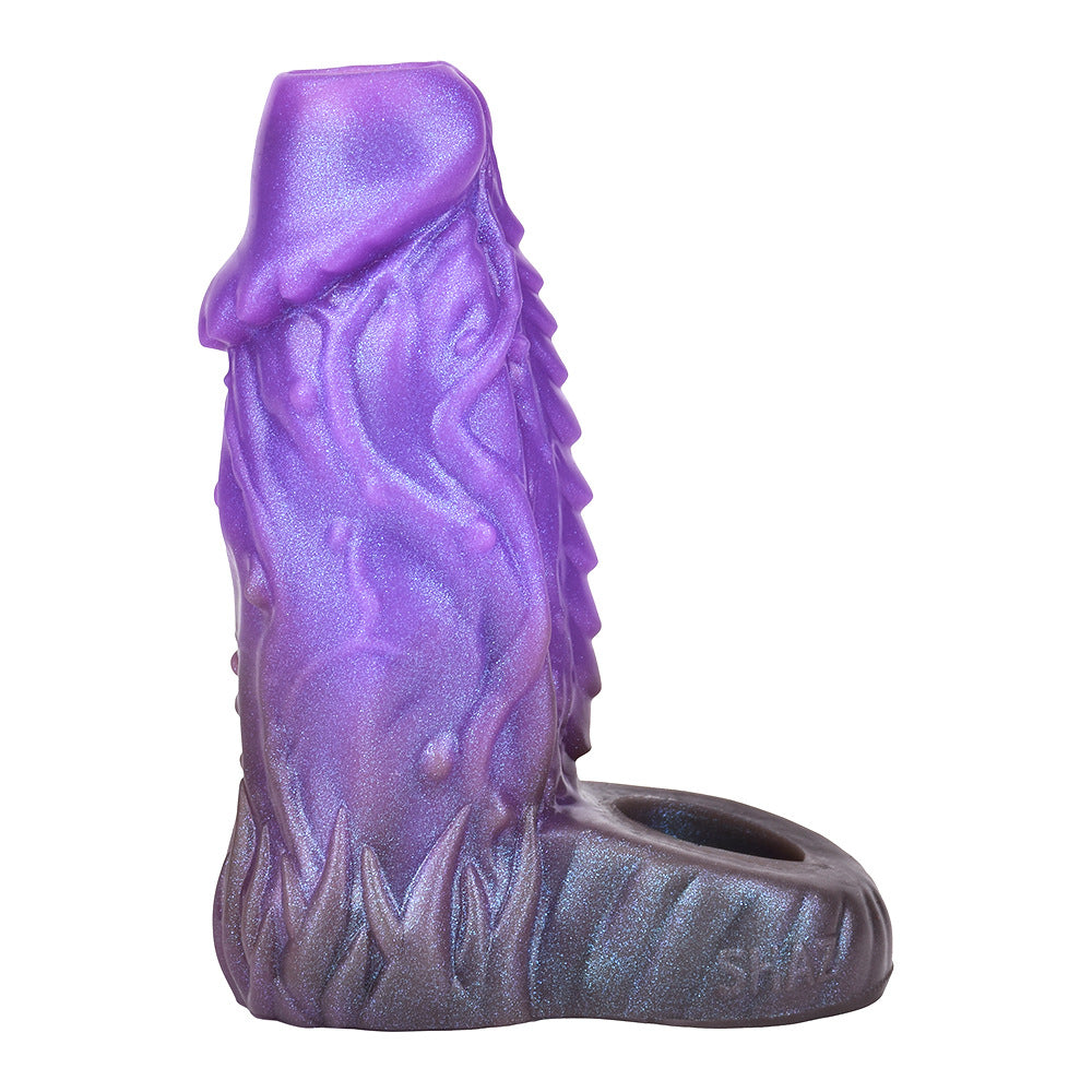 Dog knot hollow penis cover for men wearing masturbator penis thickening silicone wolf tooth cover