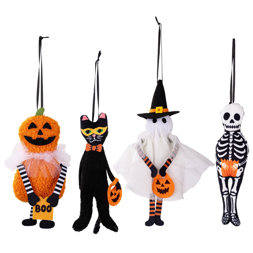 HaoBei Halloween Decorative Hanging Ornaments Pumpkin Black Cat Ghost Skull Festival Home Party Small Hangings
