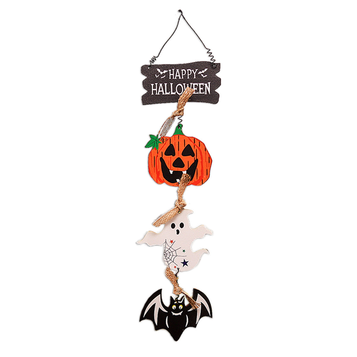 Halloween Decorations Wooden Plaque Door Hanging Pumpkin Ghost Ornament Creative Hanging Decoration