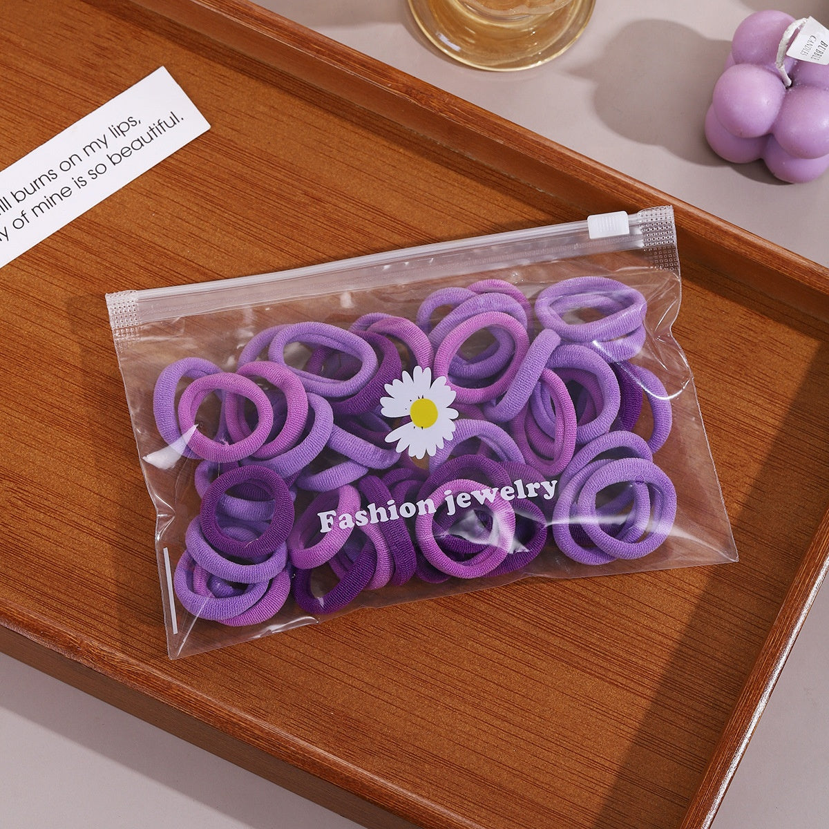 3cm children's hair loop colorful towel loop 50 daisy bags rubber bands durable braids
