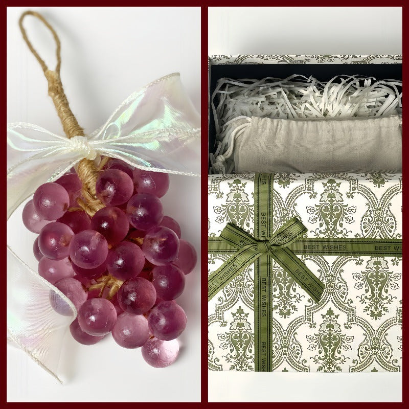 Transparent Crystal Grape Soap Gift Box Set, Handmade Grape Cluster Scented Soap, Aromatherapy Hanging Ornament, Handwashing Soap, Favor Gift