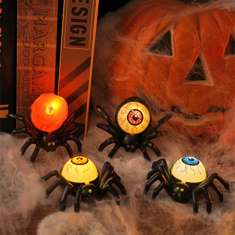 Halloween Spider LED Electronic Candle Light, Fake Spider Night Light, Party Horror Atmosphere Prop Lamp