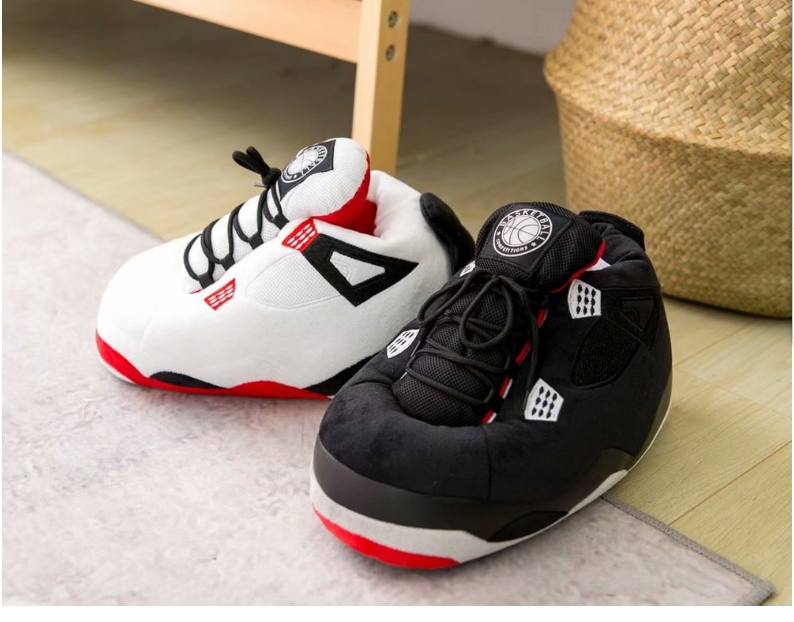Male Foam Sneakers Bread Fat Slippers Women's/Men Winter Cotton Shoes Woman Warm Home Plush Women Slippers