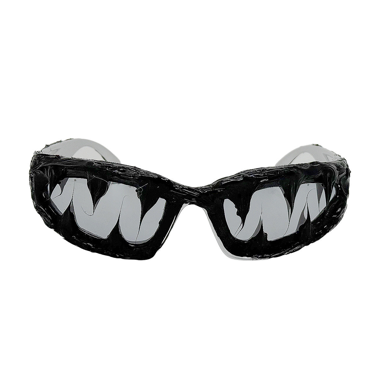 Asymmetrical Edgy Handmade Resin Sunglasses Unique Mutant Personality Venom Halloween Fashion Statement Sun Glasses