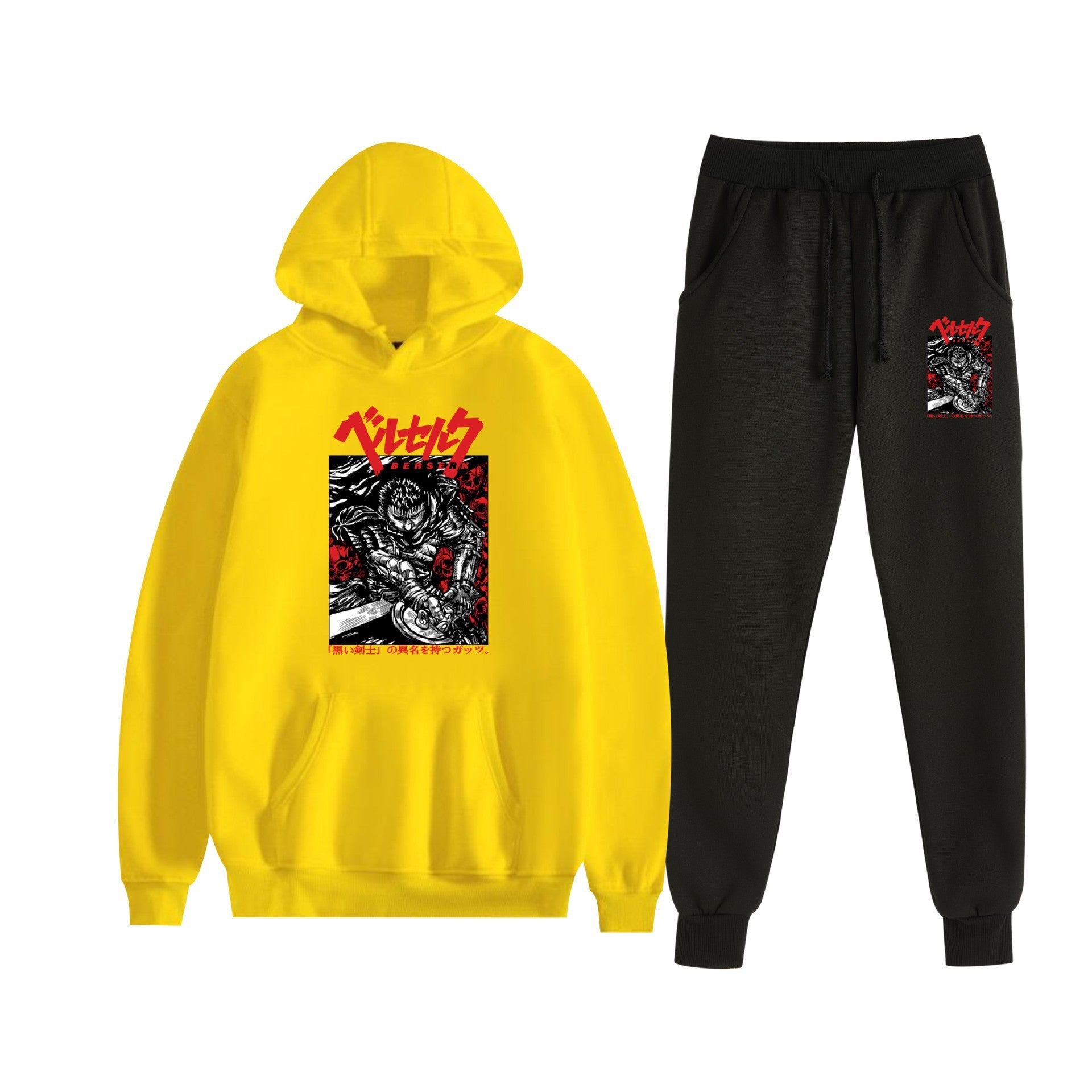 Berserk Sword Wind Legend Casual Trendy Cartoon Text Print Unisex Hoodie Set