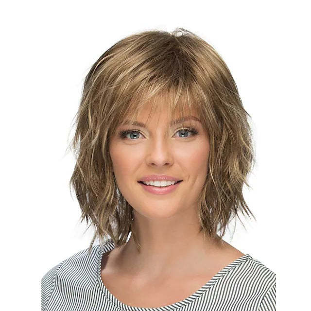 Cross-border European and American Women's Short Gradient Color Fashion White Wig, Synthetic Hair Cap, Fluffy Curly Wigs