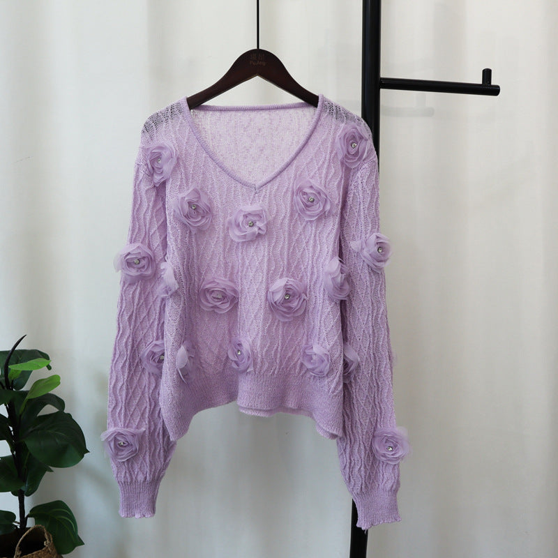 Loose V-neck sweater