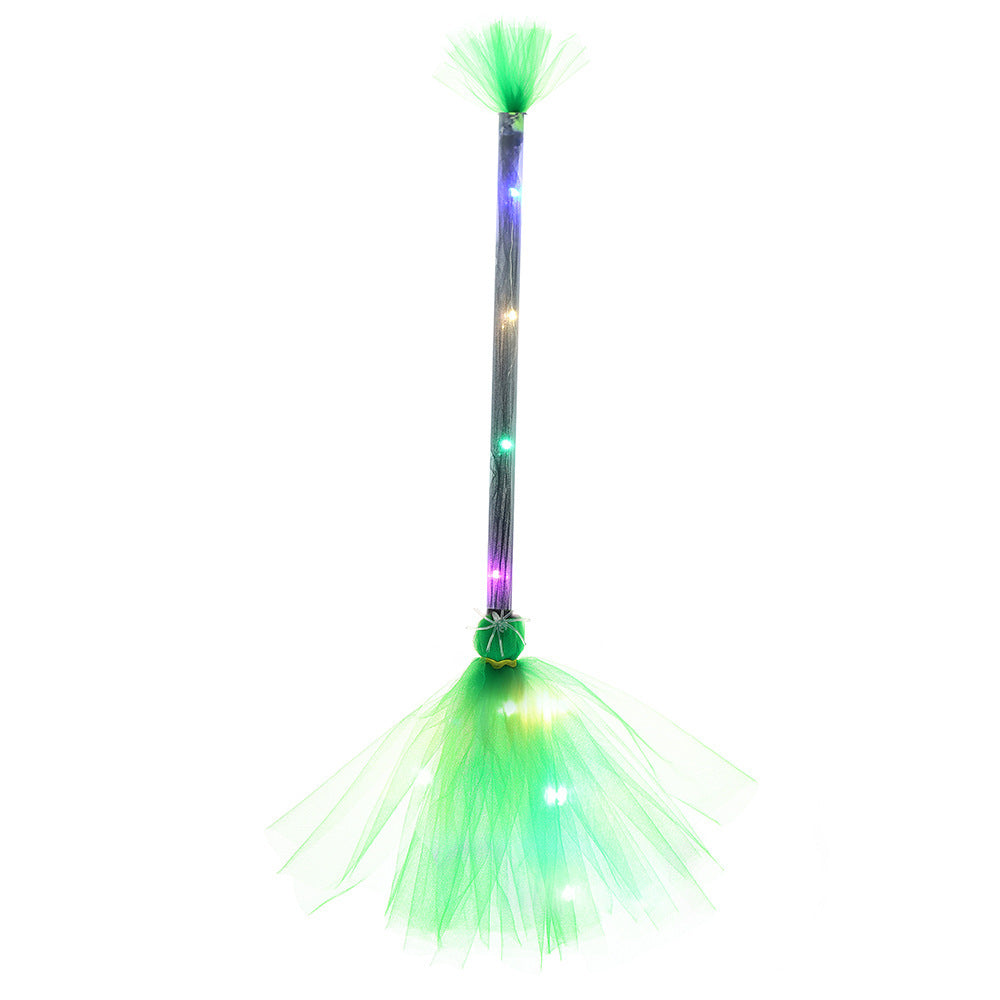 Witch Broom LED Light-Up Broom for Halloween Costume Party, Magic Ride, Witchcraft Prop