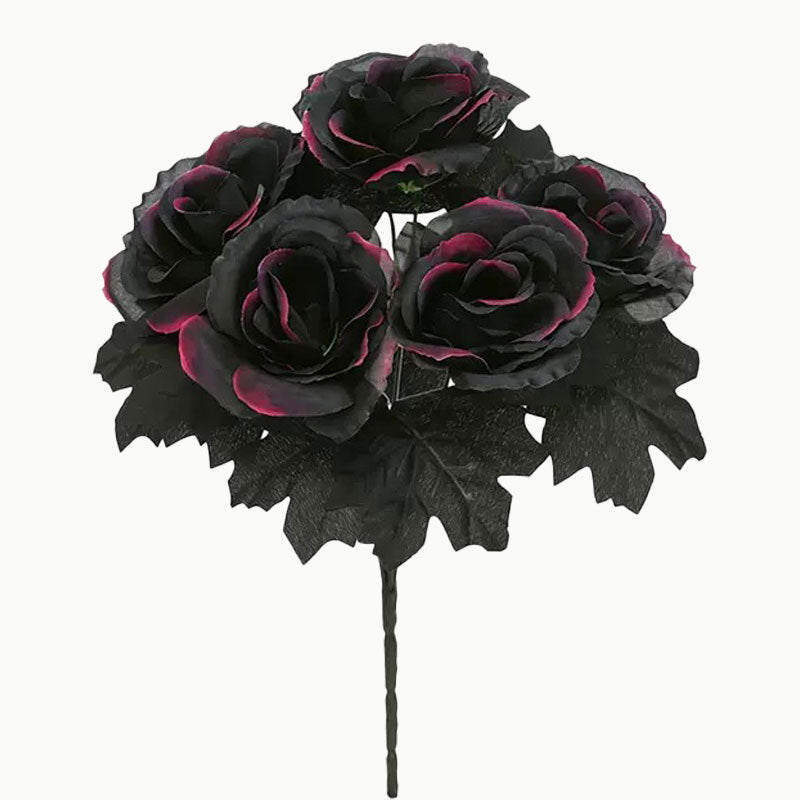 Artificial Autumn Pumpkin Gothic Harvest Festival Black Halloween Decoration Artificial Dark Style Flower Bouquet