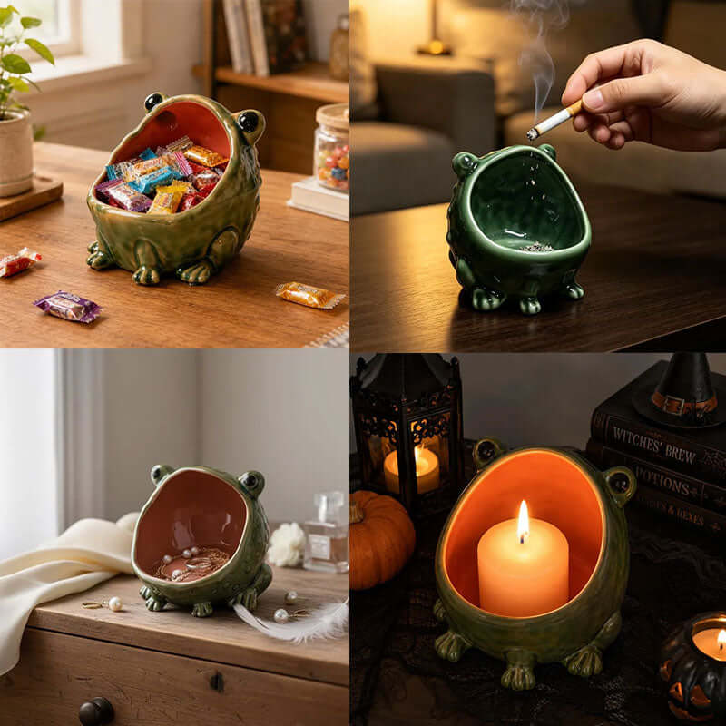 Cute Ceramic Frog Storage Bowl