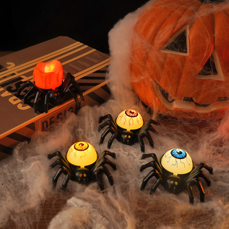 Halloween Spider LED Electronic Candle Light, Fake Spider Night Light, Party Horror Atmosphere Prop Lamp