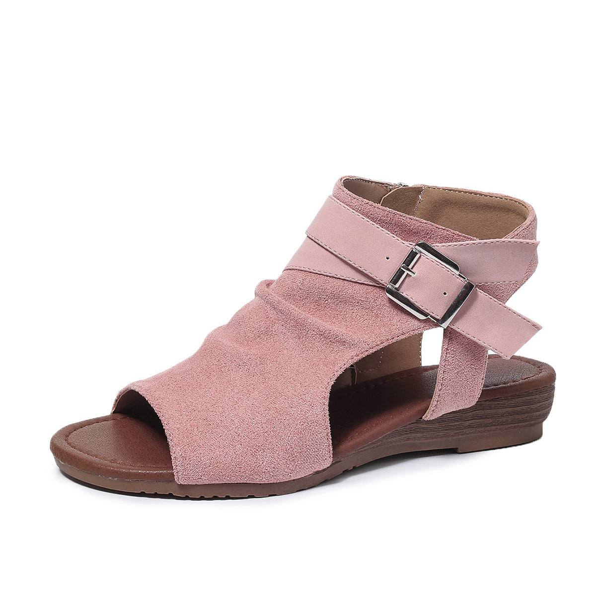 Summer Versatile Side Zipper Women's Wedge Heels Casual Wedge Sandals for Women