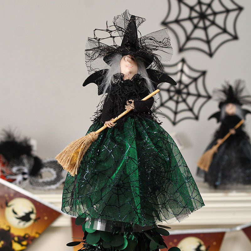 Halloween Decoration Witch Doll Tree Top Star Desktop Ornament Figurine