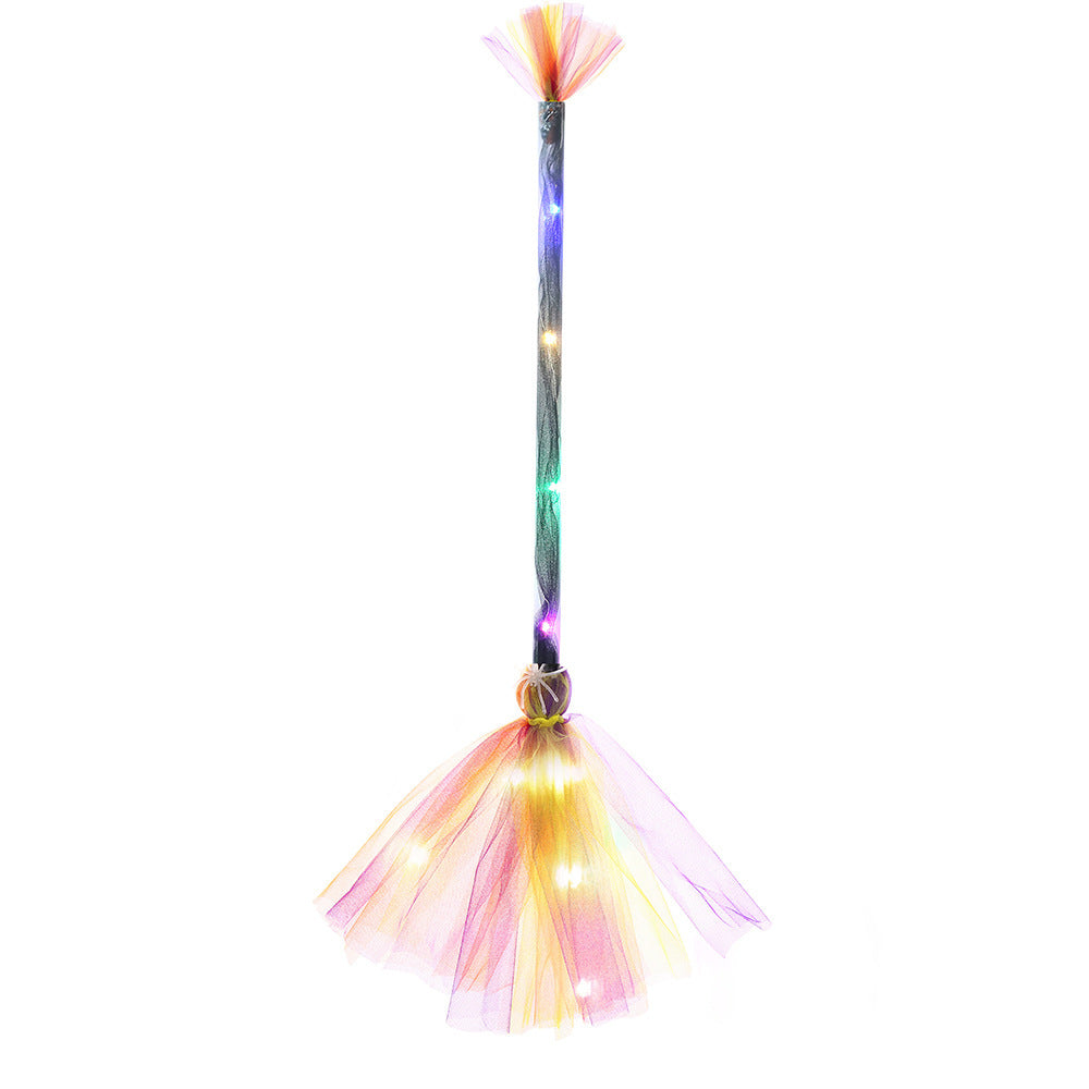 Witch Broom LED Light-Up Broom for Halloween Costume Party, Magic Ride, Witchcraft Prop