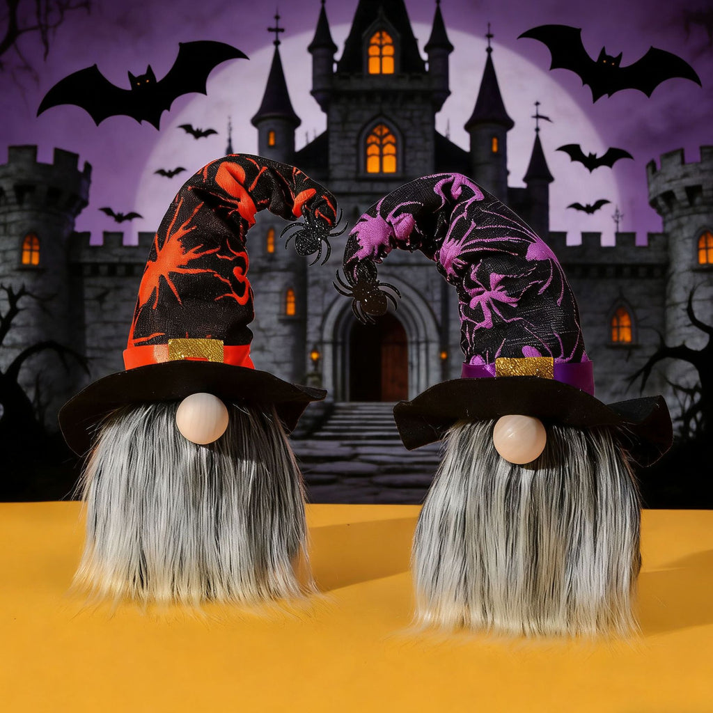 Halloween Decorative Doll Spider Bat Party Decoration Faceless Dwarf Figurine Ornament