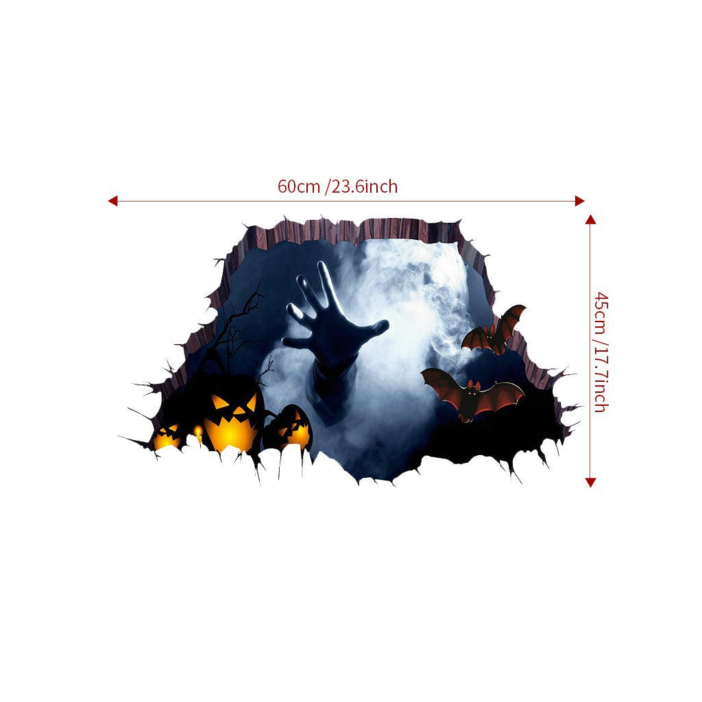 Horror 3D Stickers Halloween Bar Decoration Wall Decals Haunted House Escape Room Background Props Stereoscopic Horror Floor Stickers