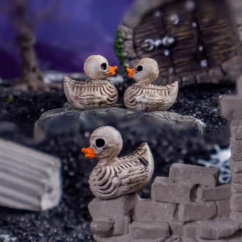 10pcs  Halloween Hell Skeleton Duck Ornament DIY Jewelry Accessories Resin Craft Car Decorative Figurine