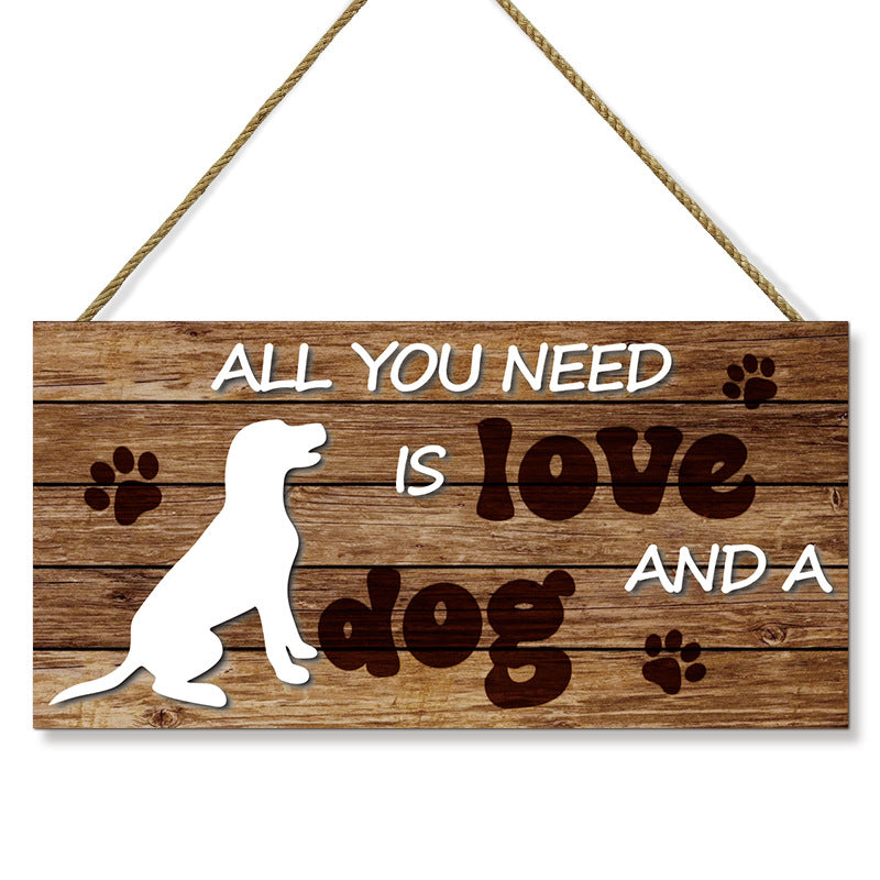 Pet Dog Wooden Wall Plaque Hanging Decor Dog Paw Dog House Sign Wooden Craft Wall Decoration