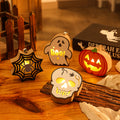 Halloween Decoration Pumpkin Lantern Wooden Skull Spider Halloween Scene Hanging Ornament Night Light