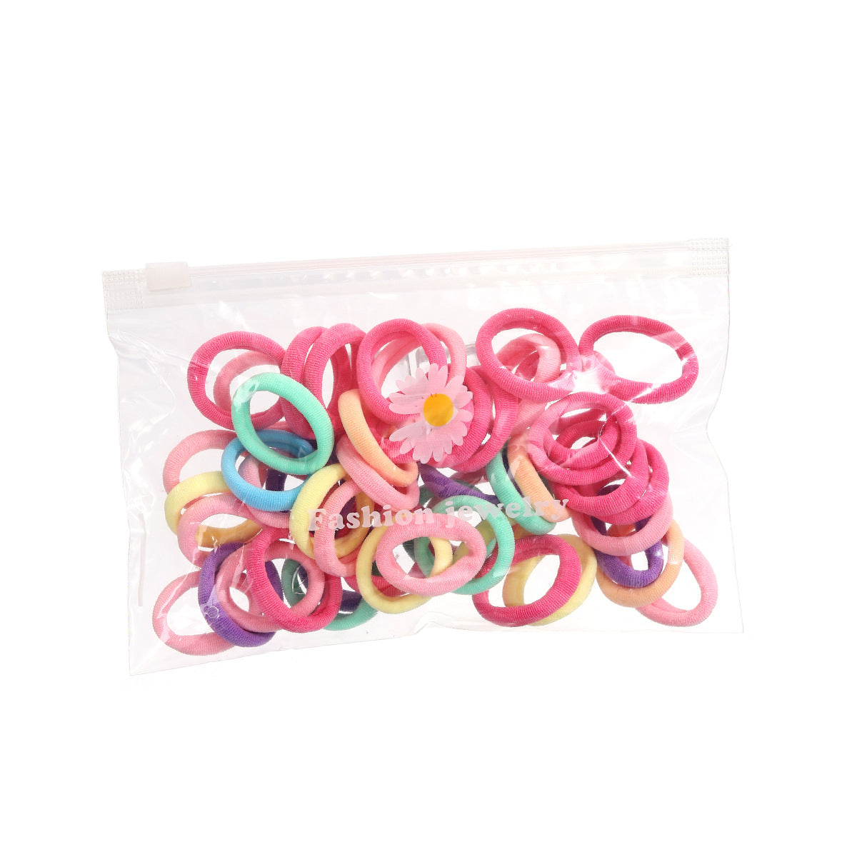 3cm children's hair loop colorful towel loop 50 daisy bags rubber bands durable braids