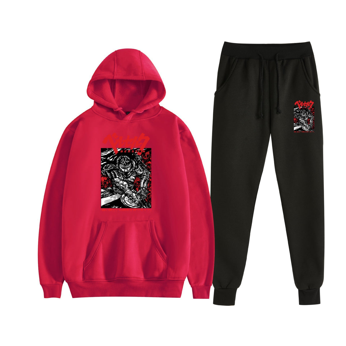 Berserk Sword Wind Legend Casual Trendy Cartoon Text Print Unisex Hoodie Set
