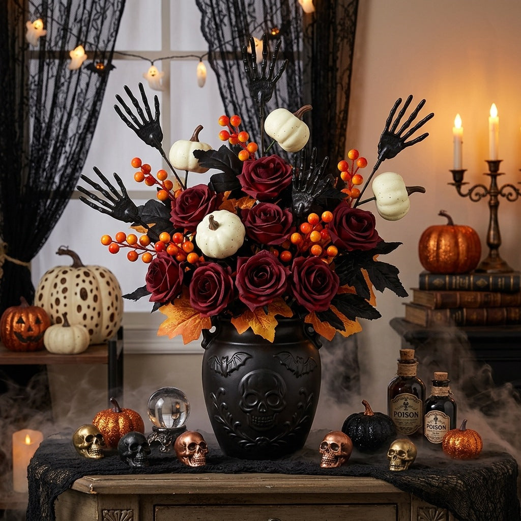 Halloween Decorations Black Horror Pumpkin Branch Bouquet Halloween Home Party Decoration
