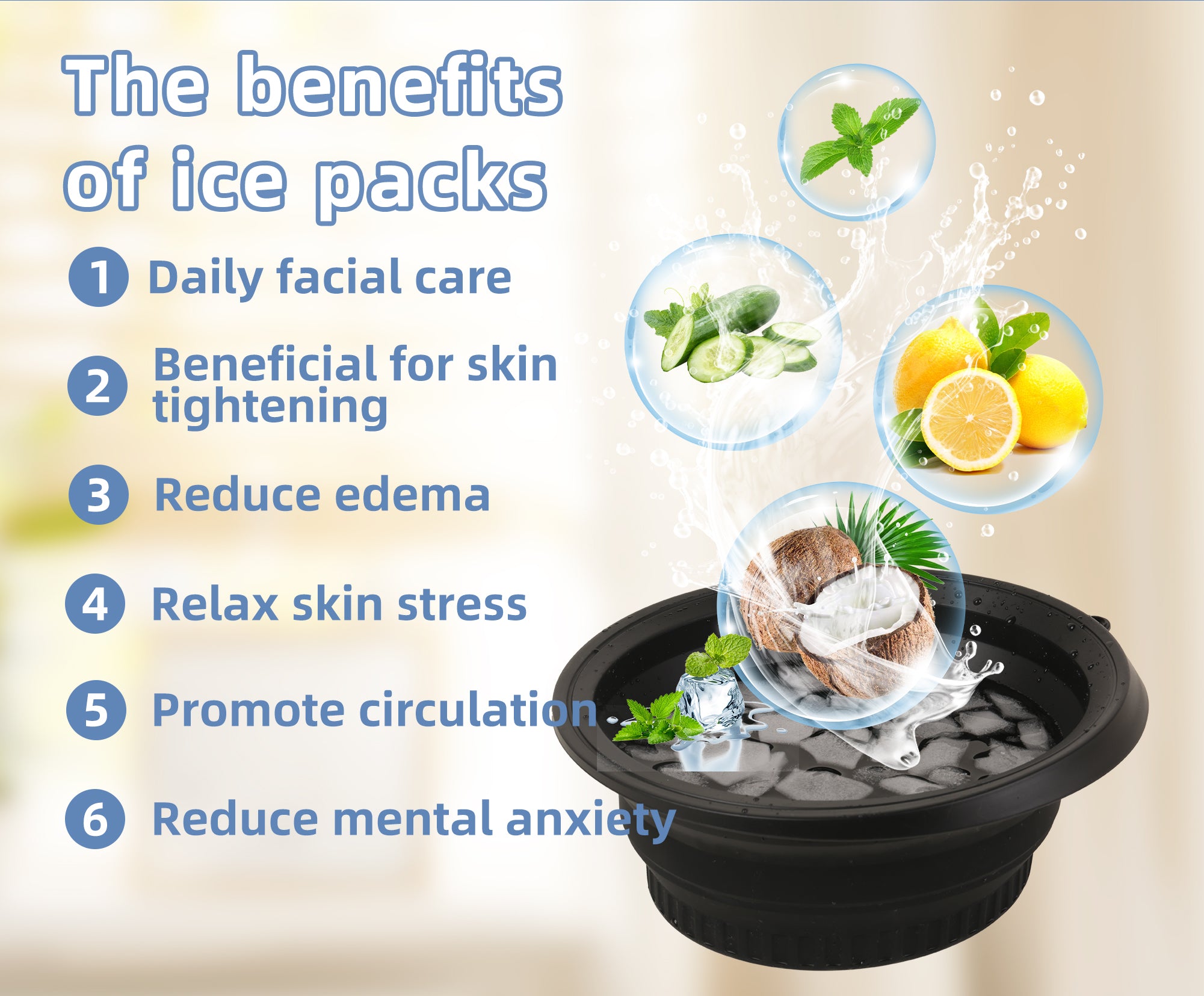 Silicone Ice Bath Washbasin Relief Stress Improved Blood Circulation Ice Washbowl Foldable Rapid Cooling Bathing Travel