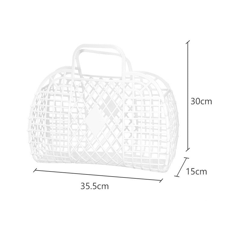 Large PE plastic fashionable portable soft basket detachable hollow shopping storage supermarket snack fruit shopping basket