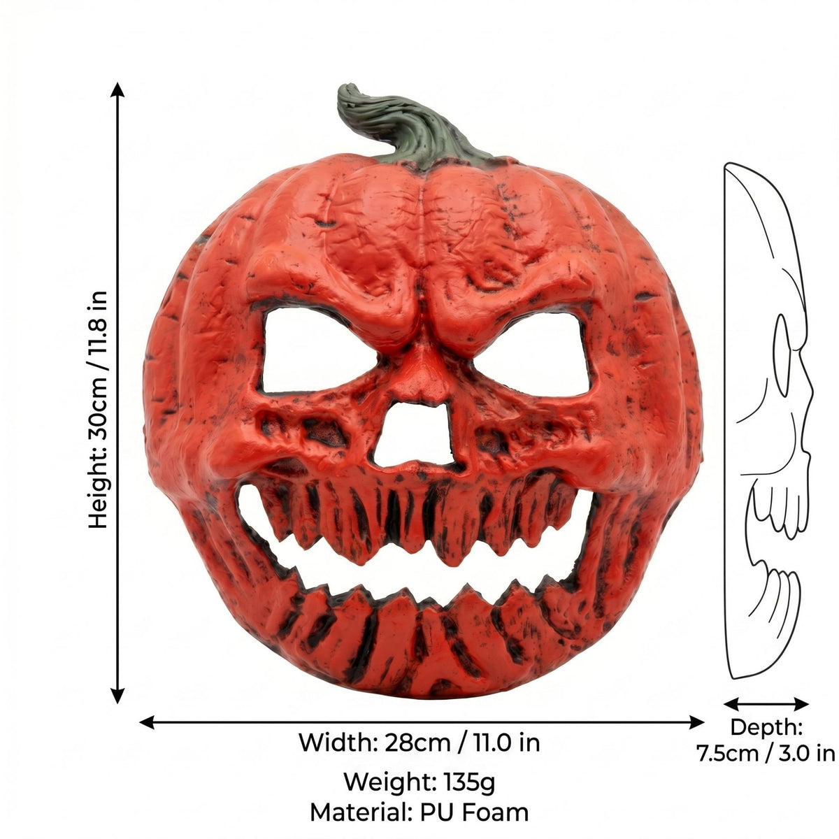 Halloween Pumpkin Mask Decorative PU Foam Mardi Gras Decoration Pumpkin Lantern Cover