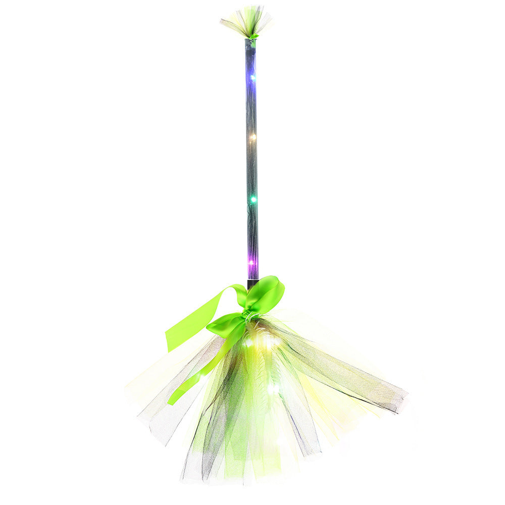 Witch Broom LED Light-Up Broom for Halloween Costume Party, Magic Ride, Witchcraft Prop