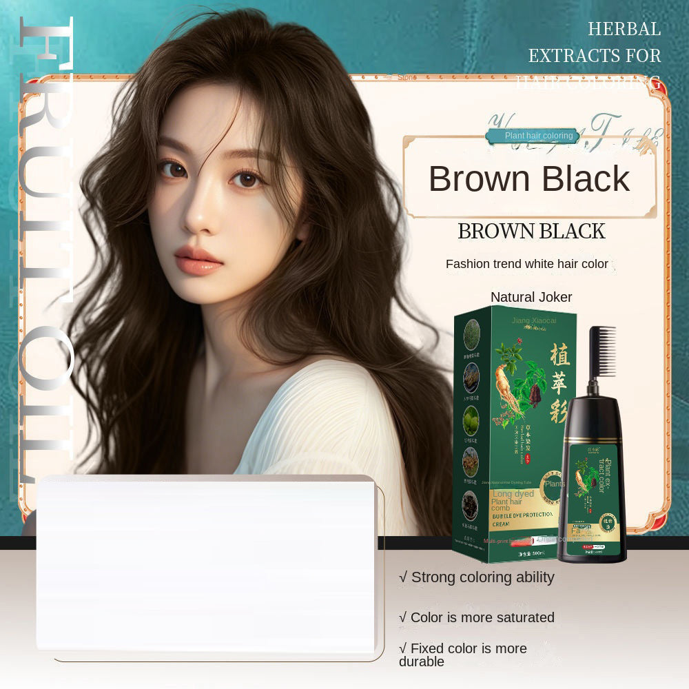 Hair dye Comb color Hair dye Plant hair dye Cover White lock color Black hair dye