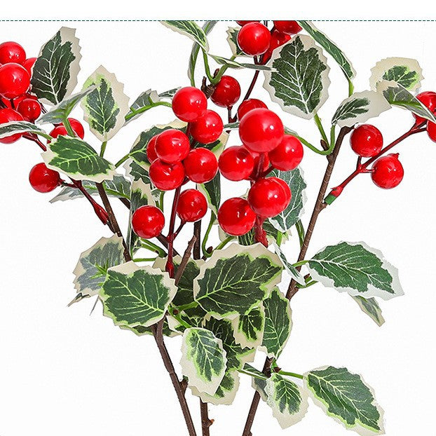 Christmas Artificial Red Berry Single Stem Fortune Berry Lucky Fruit Christmas Living Room Hotel Decoration Artificial Green Plant