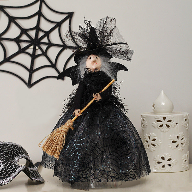 Halloween Decoration Witch Doll Tree Top Star Desktop Ornament Figurine