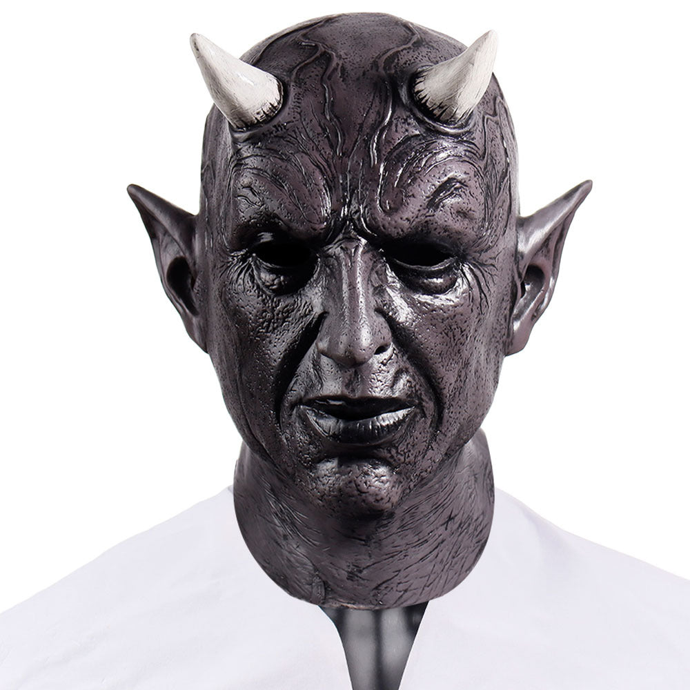 Demon Horn Mask Cosplay Horror Devil Killer Latex Full Head Mask Halloween Scary Face Costume Prop