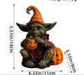 Halloween Pumpkin Holding Sprite Resin Craft Decoration Home Desk Glowing Gnome Figurine Ornament
