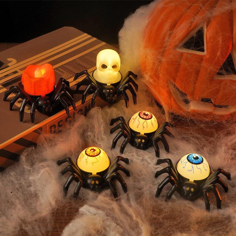 Halloween Spider LED Electronic Candle Light, Fake Spider Night Light, Party Horror Atmosphere Prop Lamp