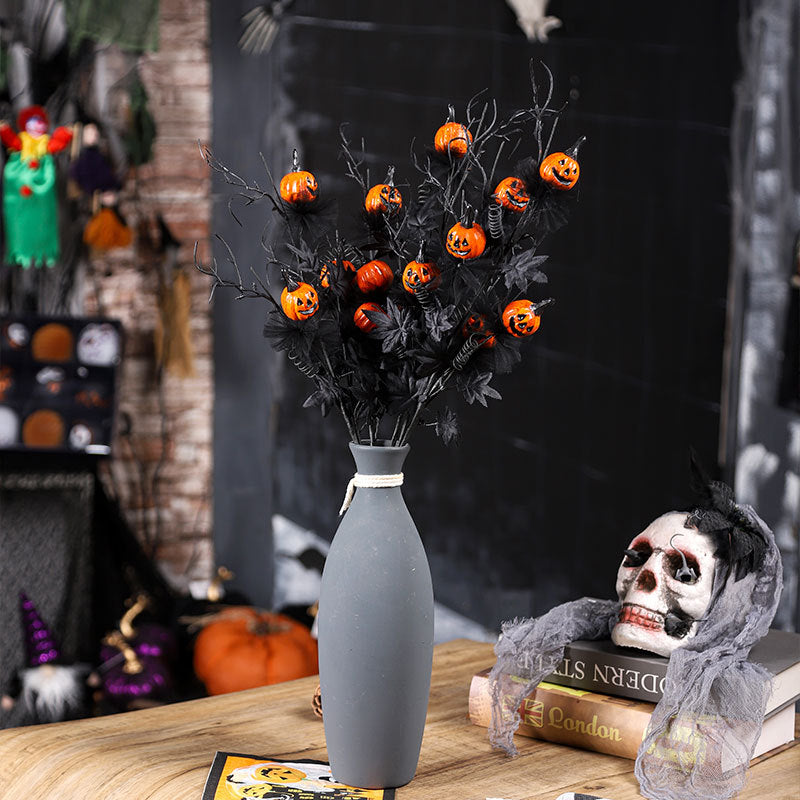 Halloween Decorations Black Horror Pumpkin Branch Bouquet Halloween Home Party Decoration