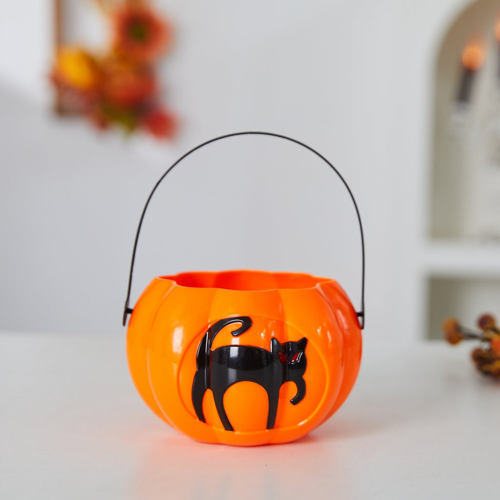 Halloween Pumpkin Lantern Glow-in-the-Dark Pumpkin Handheld Lantern for Kids, Kindergarten Children's Portable Lantern, Pumpkin Bucket Candy Container