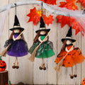Halloween Mesh Broom Witch Girl Angel Decoration Hanging Bell Doll Christmas Tree Ornament
