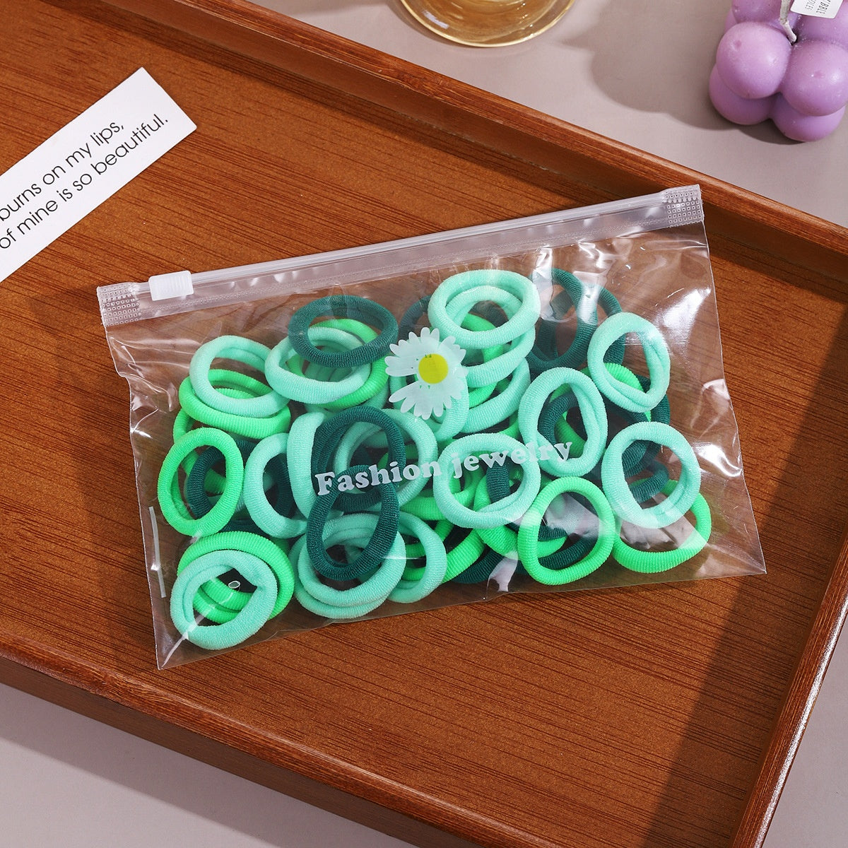 3cm children's hair loop colorful towel loop 50 daisy bags rubber bands durable braids