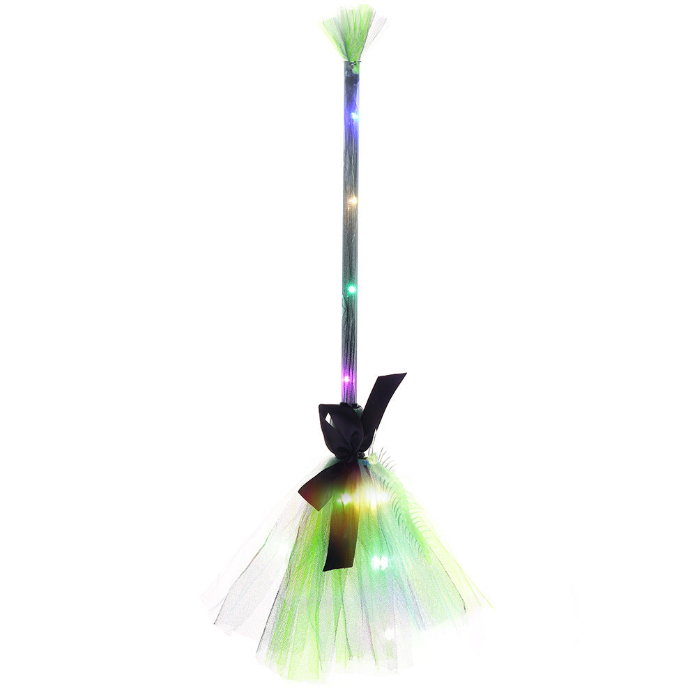 Witch Broom LED Light-Up Broom for Halloween Costume Party, Magic Ride, Witchcraft Prop