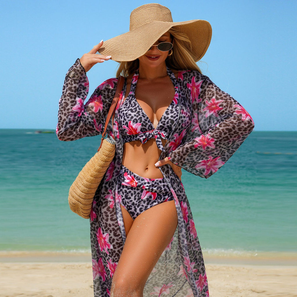 New Style Sexy Fashion Swimwear Three-Piece Set Multi-Color Printed Bikini