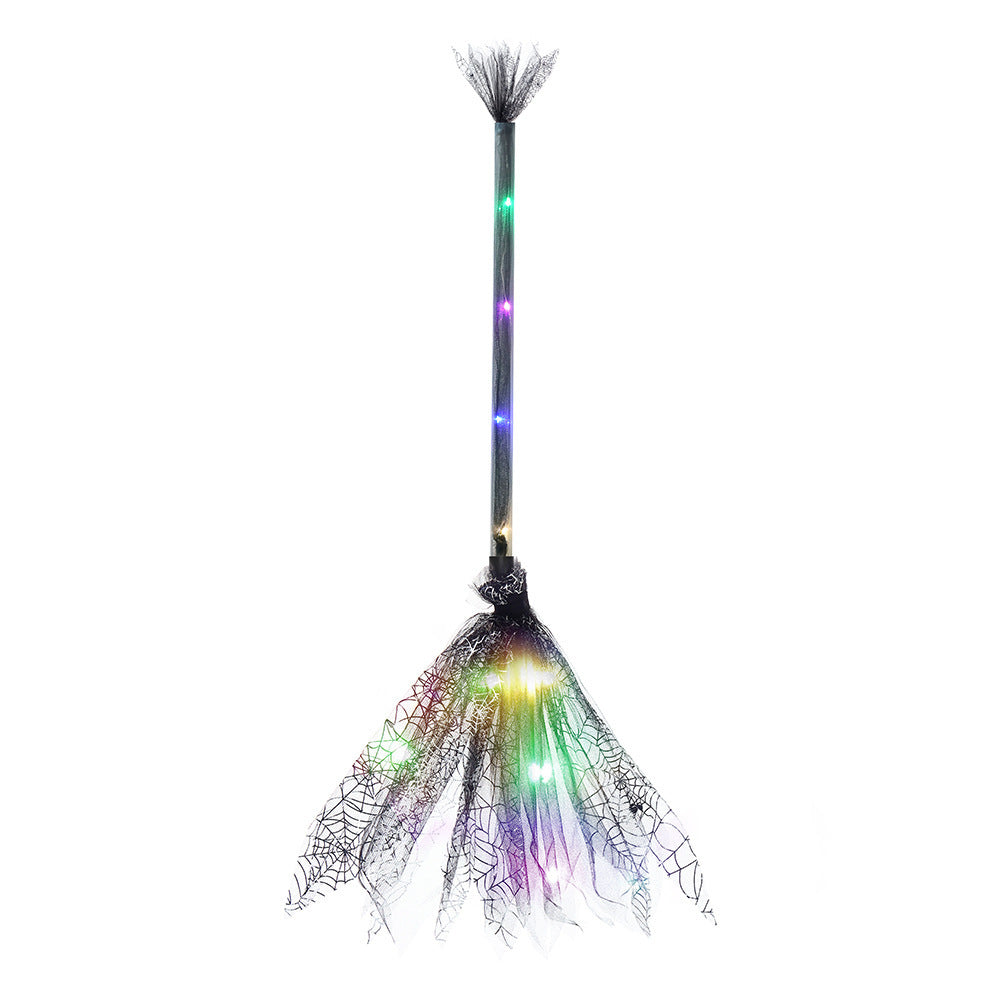 Witch Broom LED Light-Up Broom for Halloween Costume Party, Magic Ride, Witchcraft Prop