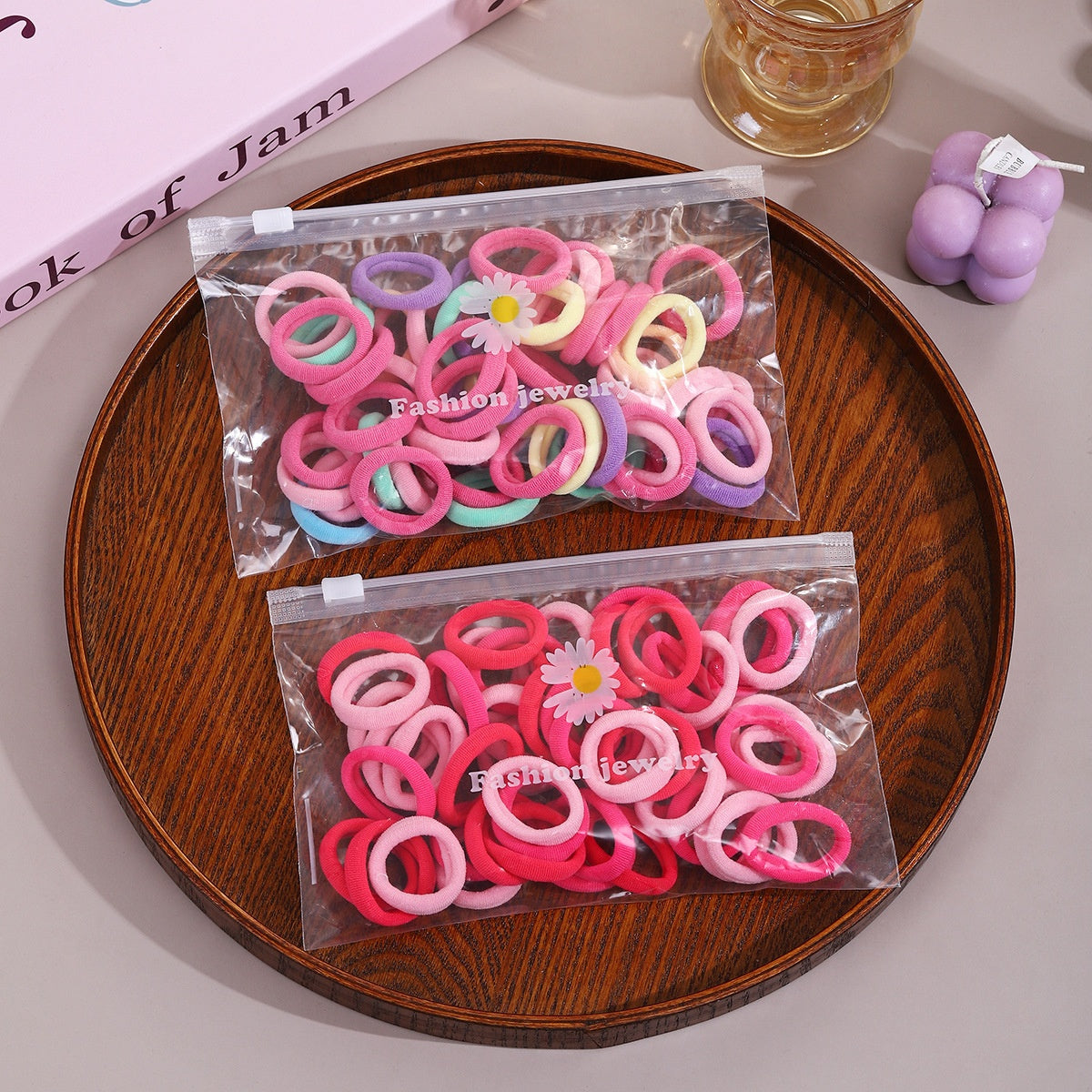 3cm children's hair loop colorful towel loop 50 daisy bags rubber bands durable braids