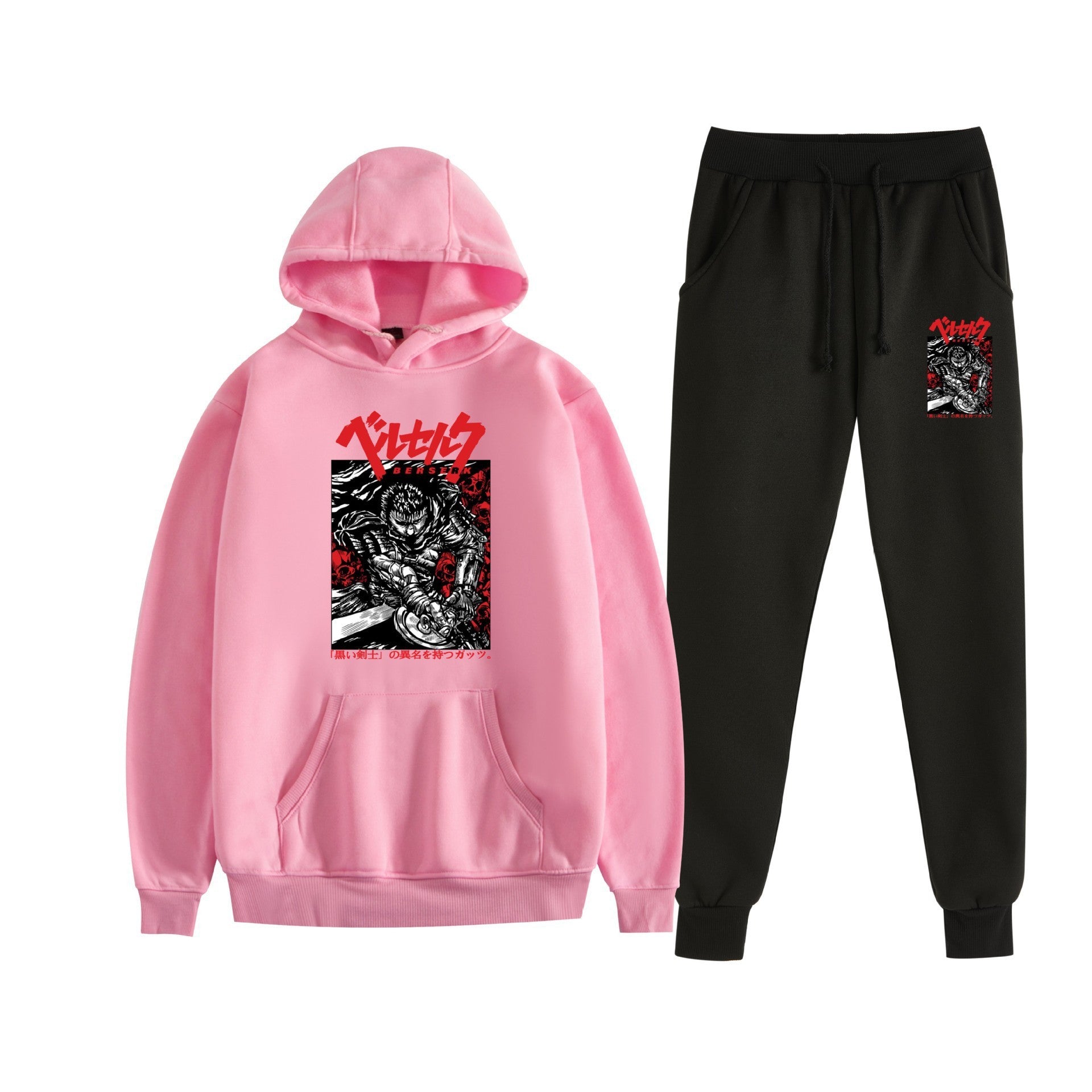 Berserk Sword Wind Legend Casual Trendy Cartoon Text Print Unisex Hoodie Set