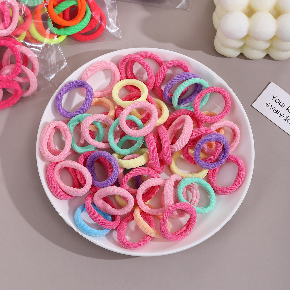 3cm children's hair loop colorful towel loop 50 daisy bags rubber bands durable braids
