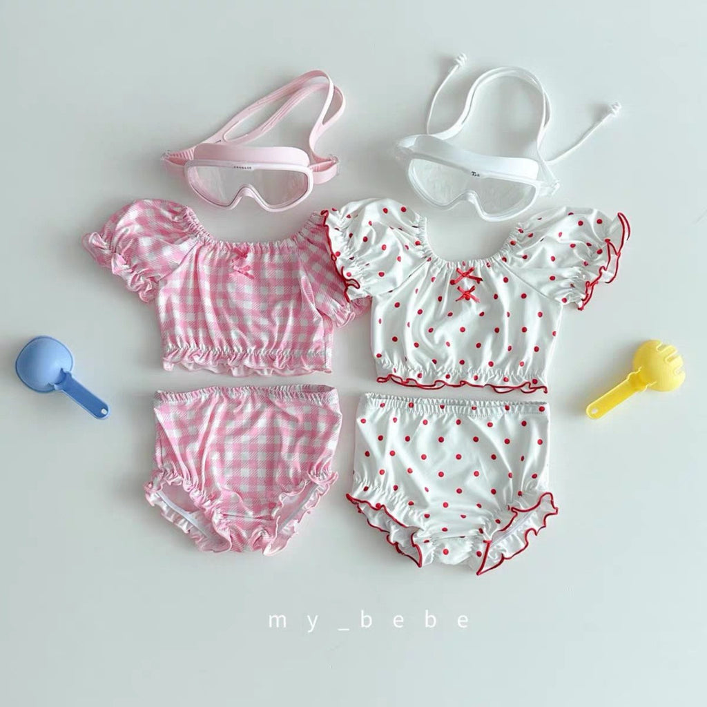Short sleeved split swimsuit swim trunks swim caps